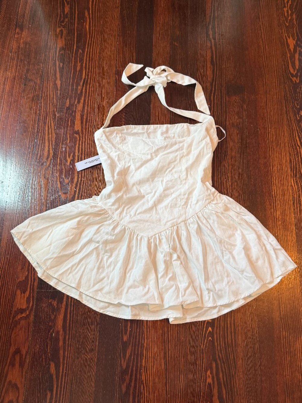 NWT Princess Polly Esatora Halter Flare Mini Dress White Size 8/Medium